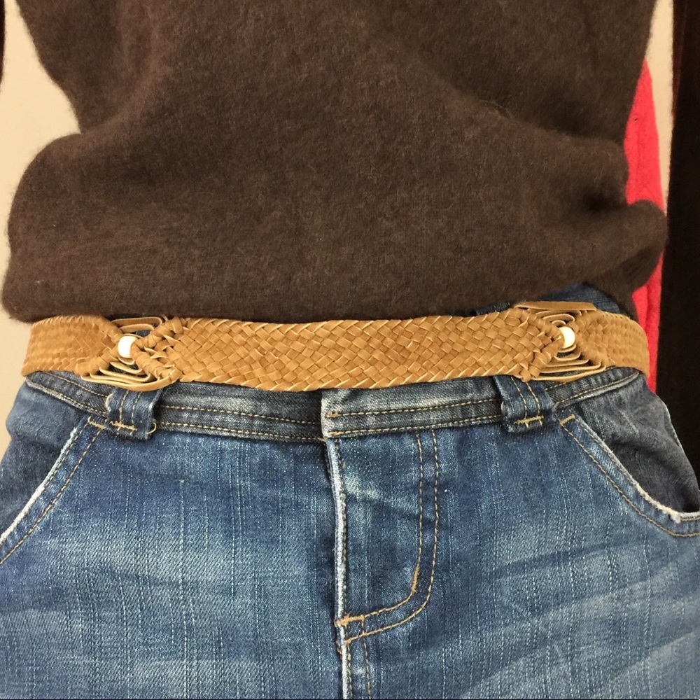Boho Braided Leather Belt Tie Back with Beads